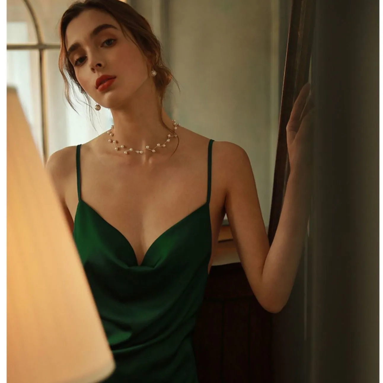 100% Silk Pajamas women sexy big backless nightdress nightdress Dress skirt female summer Autumn Sleepwear Nightgown