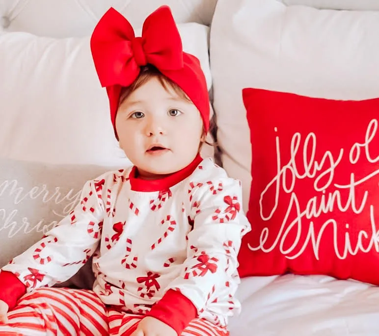 $10.00 EA - 3-4 X 2 - Kids 2 Pc Christmas Pajamas - Candy Canes