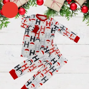 $7.50 EA -- 12-24M X 3/3-4T X 1/5-6T X 2 -- Kids 2 Pc Pajamas - Santa Snowman Penguin Ho Ho