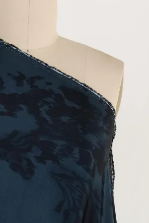 Blue Baroque Italian Viscose Woven (½ yard)
