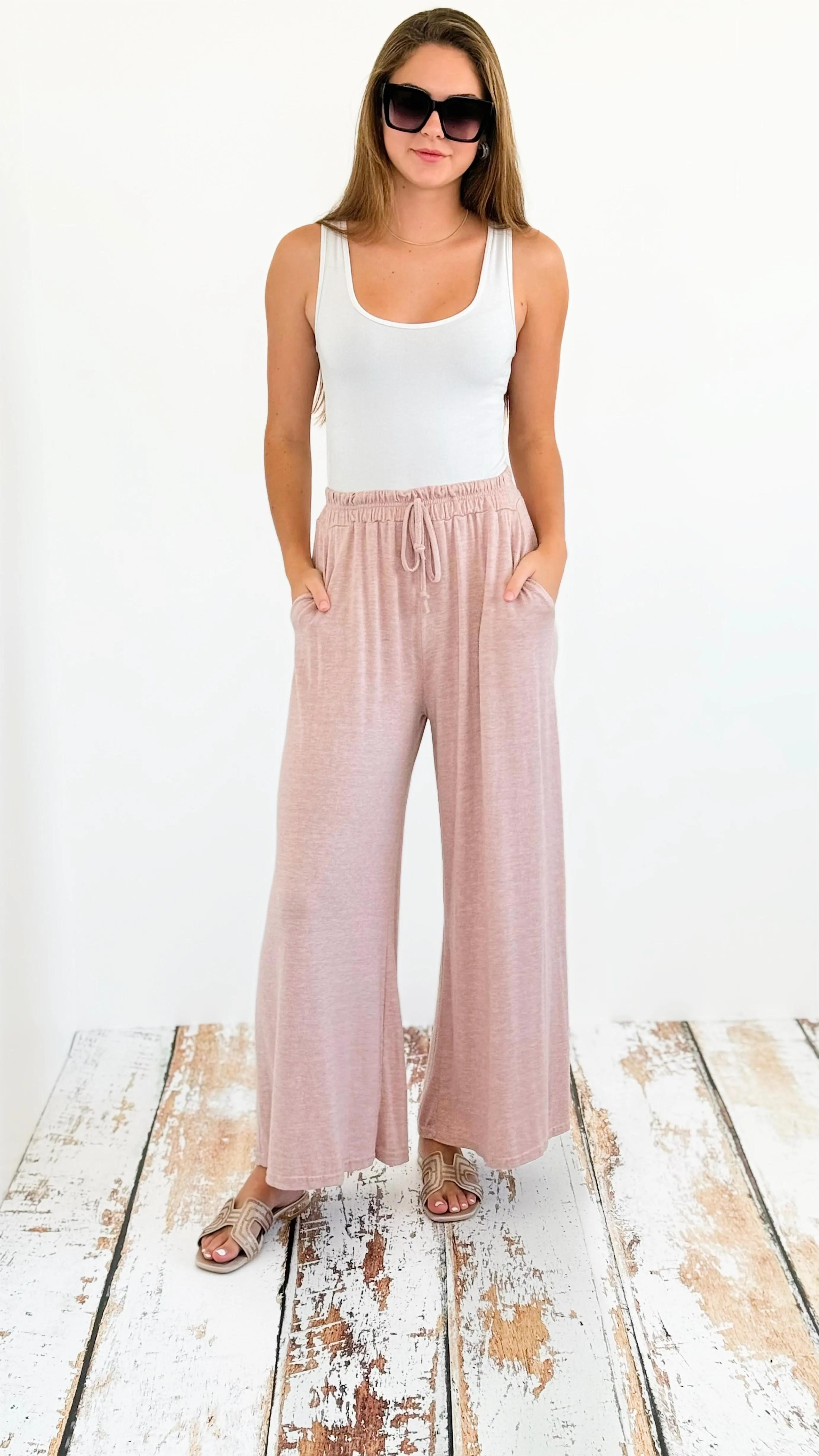 Cloud Comfort Italian Palazzos- Dusty Rose