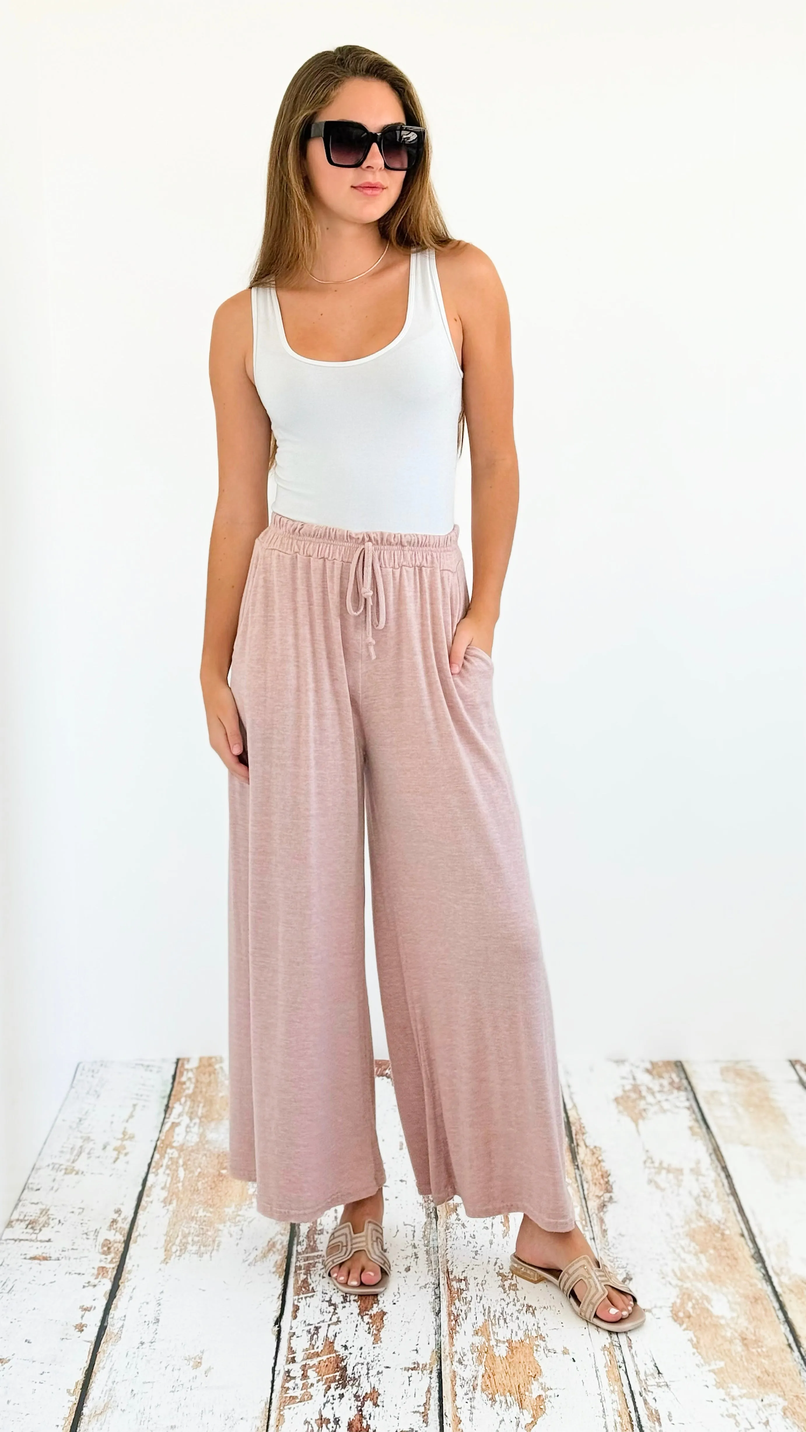 Cloud Comfort Italian Palazzos- Dusty Rose