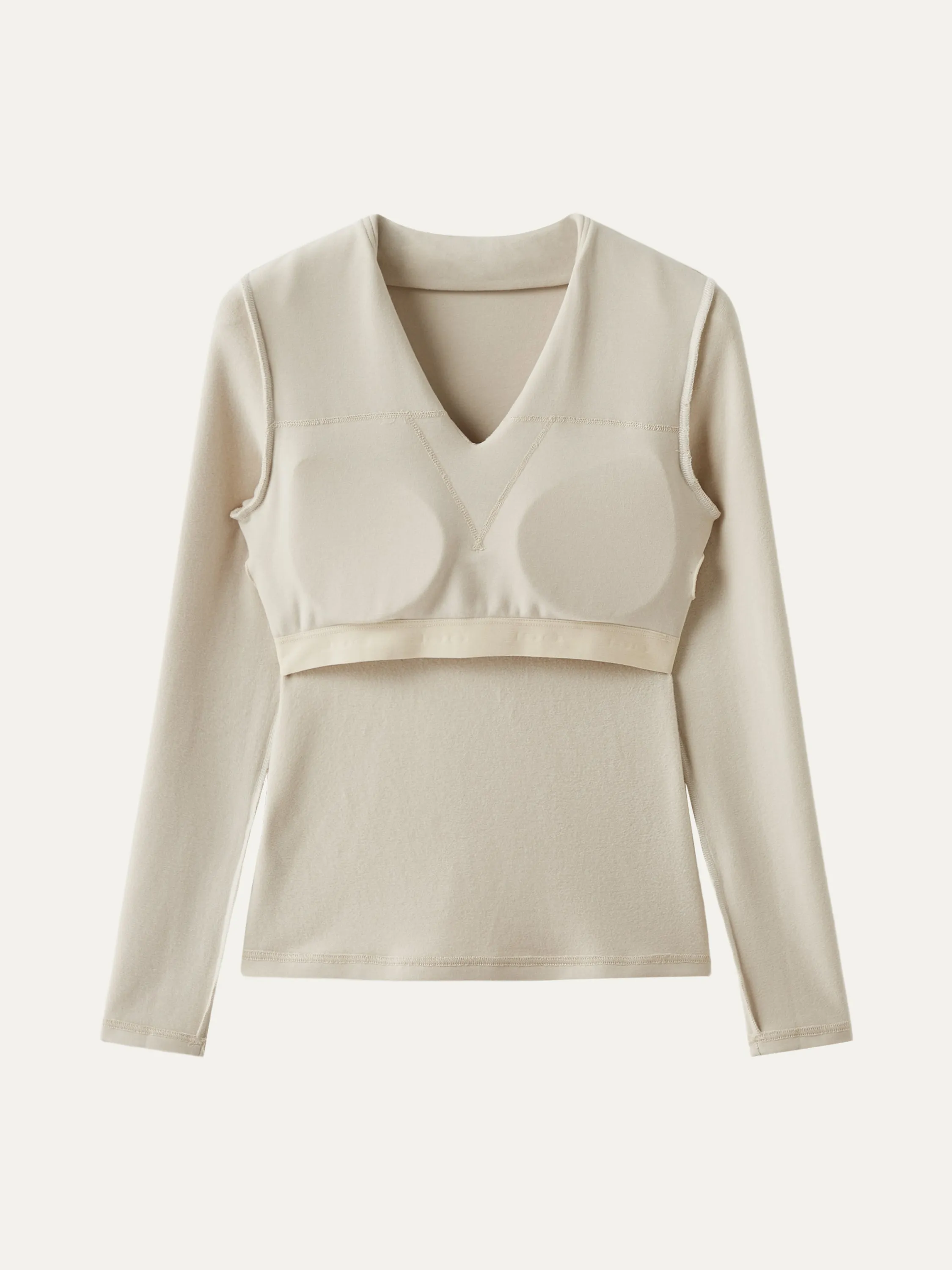 Collared Long Sleeve Brami Top