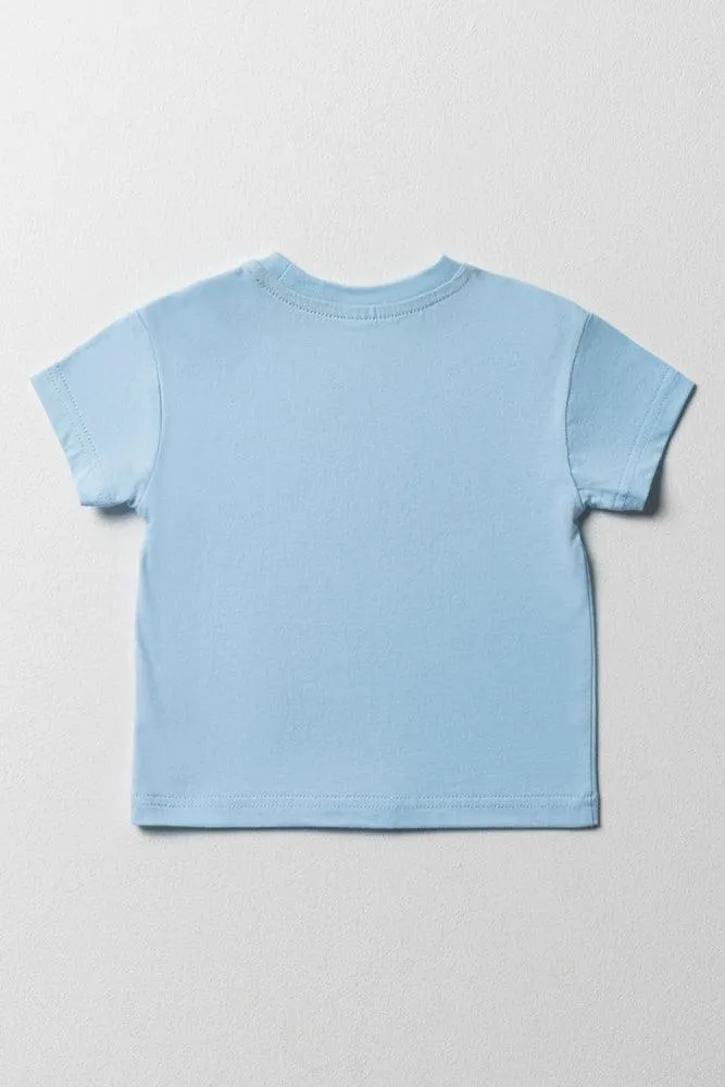 Crew Neck Short Sleeve T-Shirt Blue