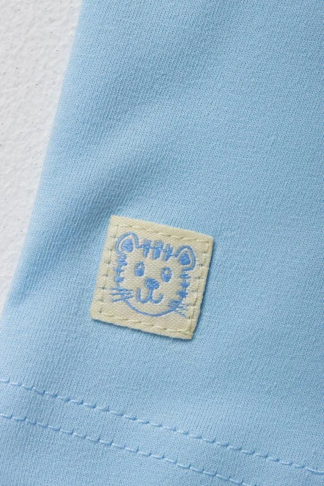 Crew Neck Short Sleeve T-Shirt Blue