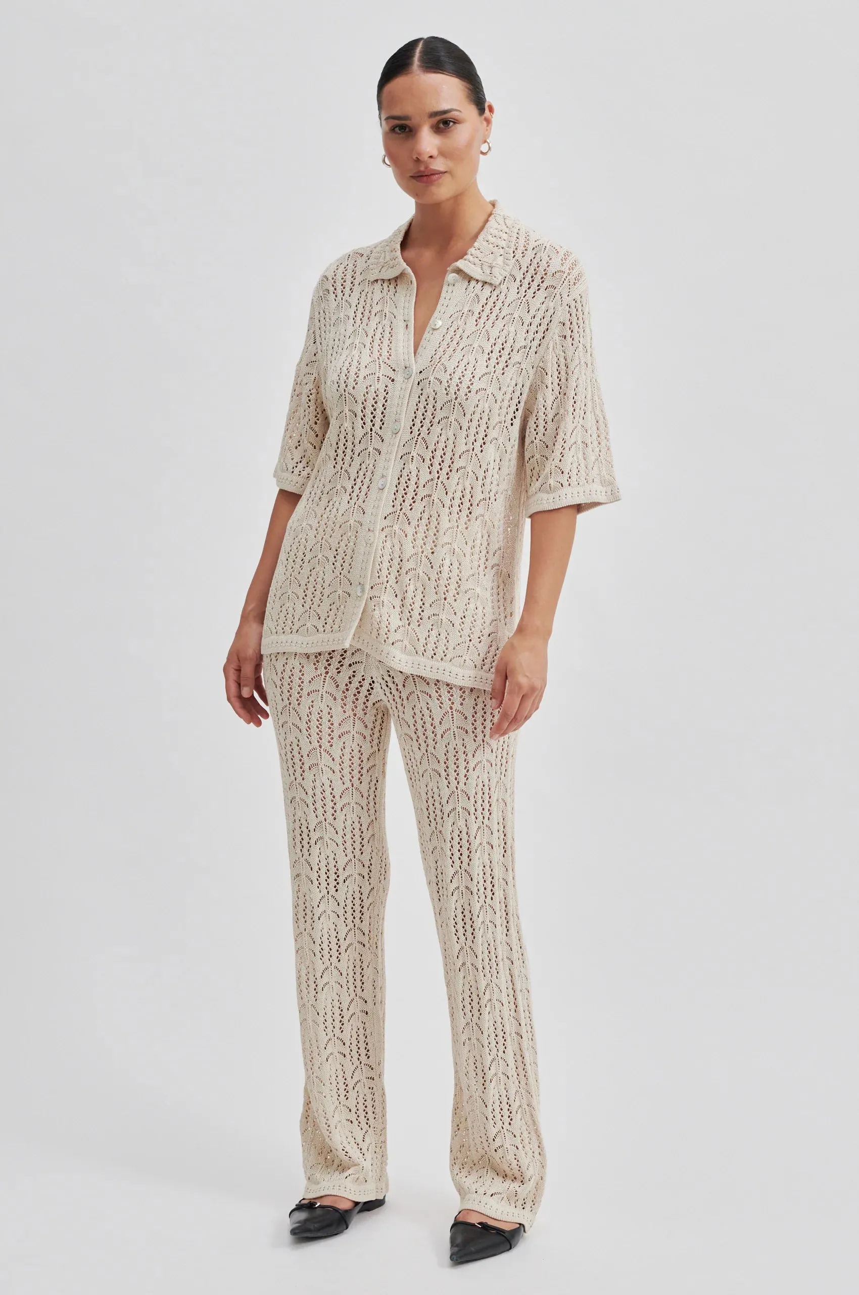Elleny Knit Shirt Pumice Stone