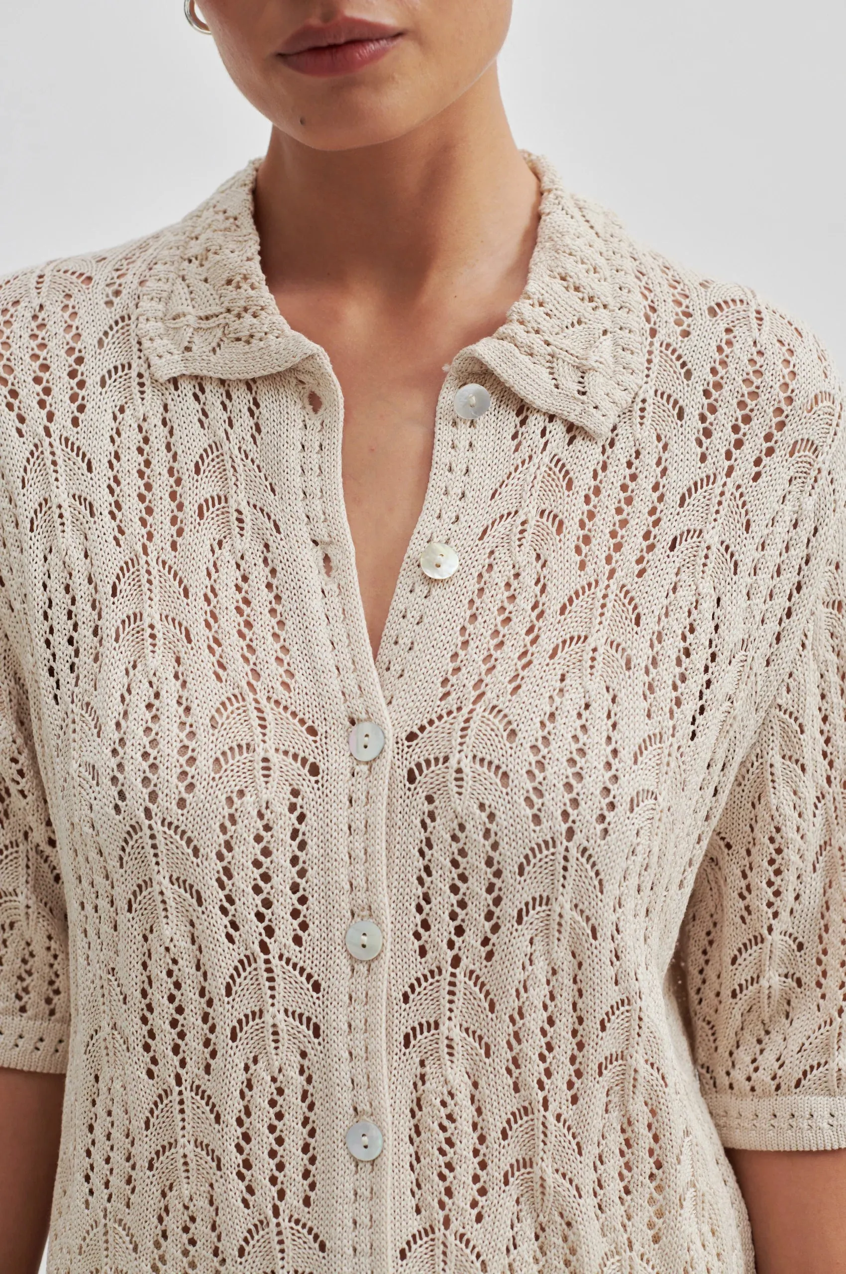 Elleny Knit Shirt Pumice Stone