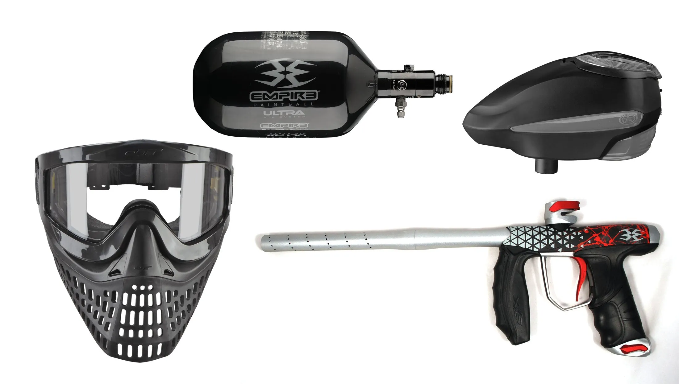 Empire SYX Limited Edition Boss Marker w/ JT Proflex X Paintball Mask, Empire Ultra 68ci and GI Sportz LVL 1.5 Black/Grey