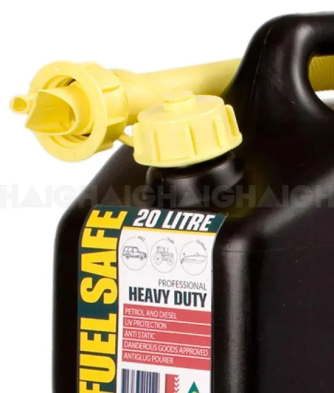 Fuel Safe Heavy Duty Professional 20L Plastic Jerry Can