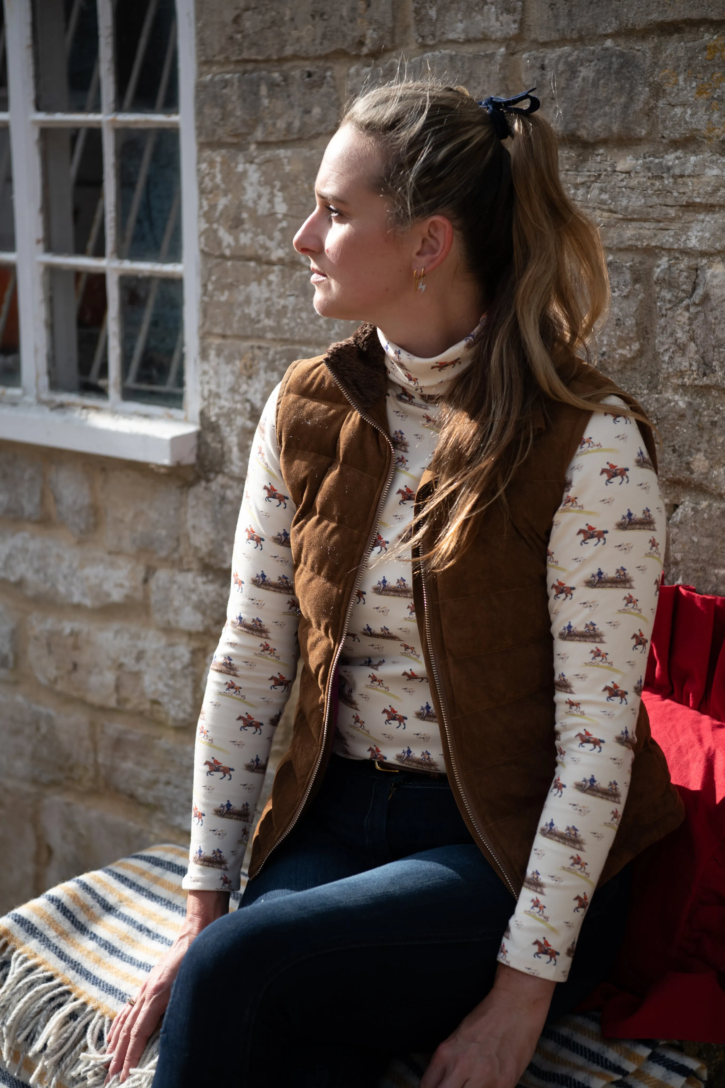 Ginger & Jardine X Glaze & Gordon Ruth Buchanan Collection 'The Hunt Jump' Cosy Roll Neck