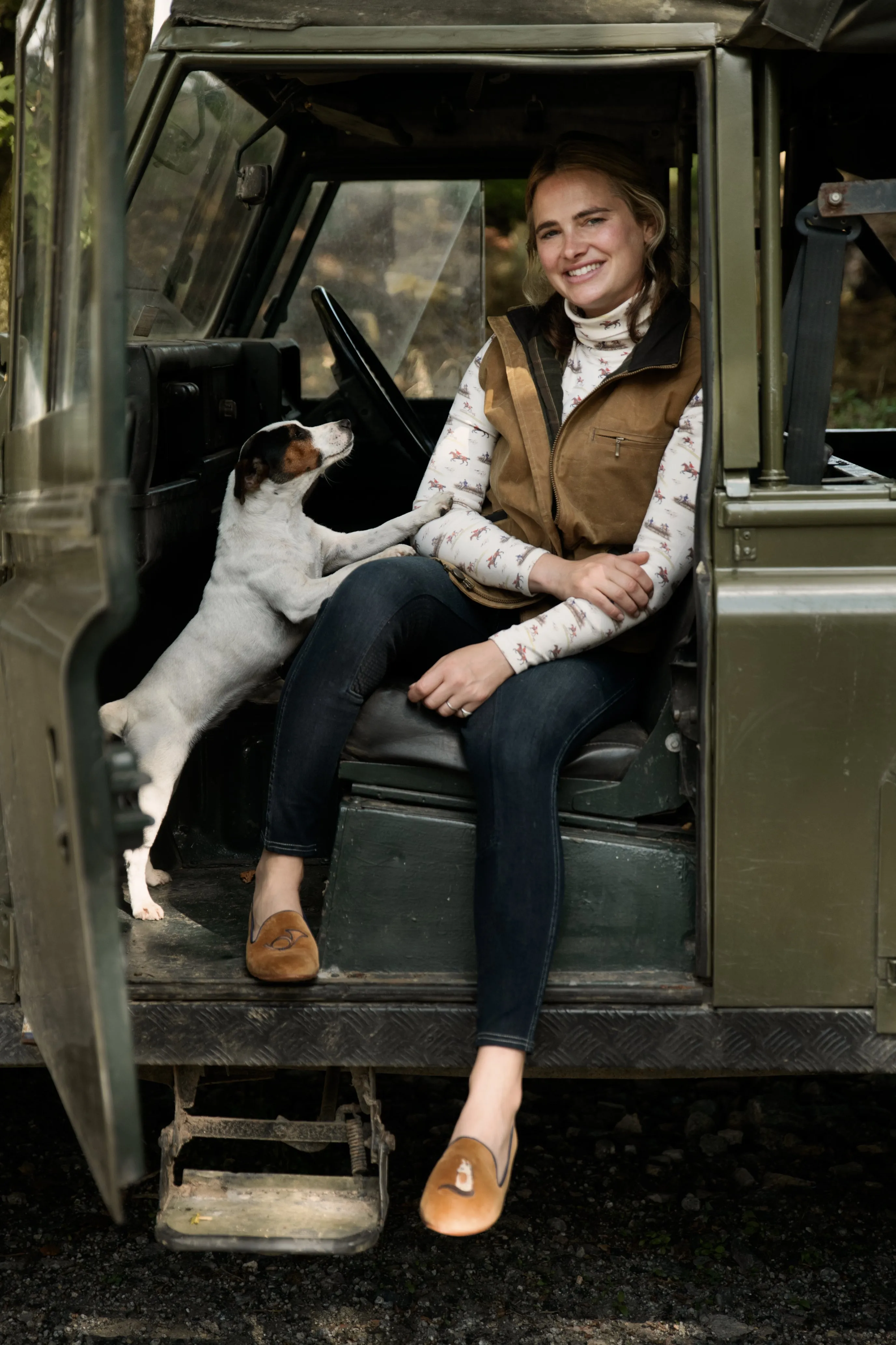 Ginger & Jardine X Glaze & Gordon Ruth Buchanan Collection 'The Hunt Jump' Cosy Roll Neck