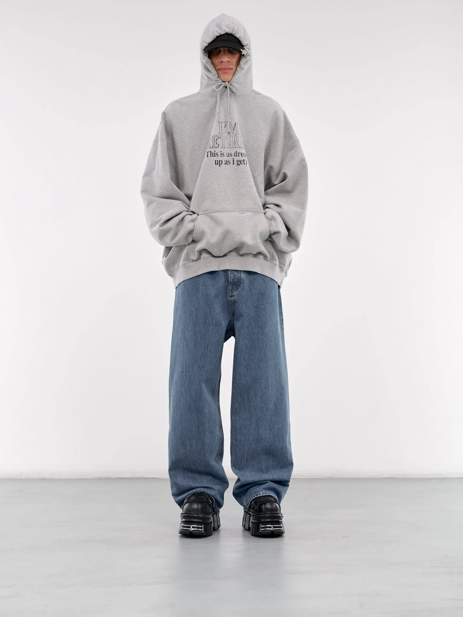 I'm Retired Hoodie (UA66HD710G-GREY-MELANGE)