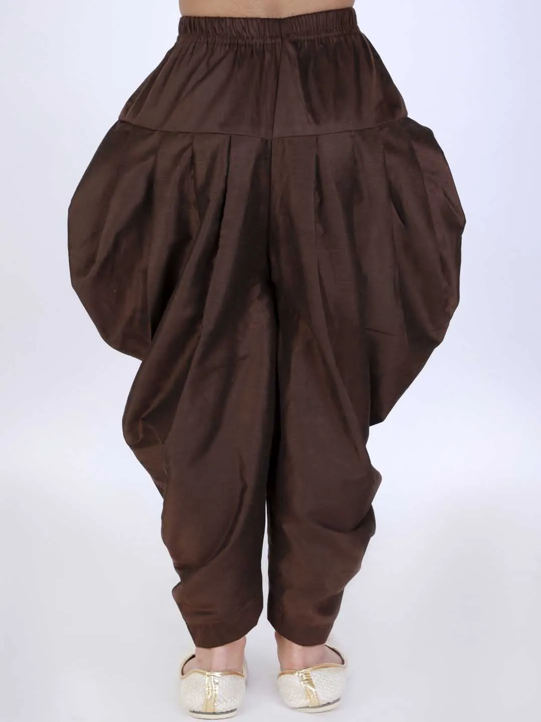 Jashvi Boy's Coffee Brown Solid Relaxed-Fit Dhoti