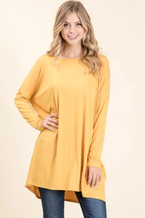 KESLEY Round Neck Long Sleeve Oversized Top Made in the USA
