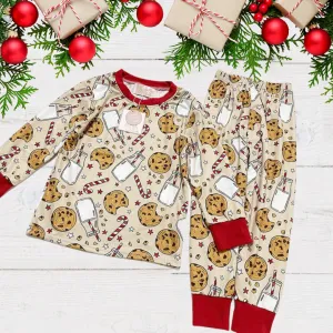 Kids 2 Pc Christmas Pajamas - Milk  Cookies & Candy Canes