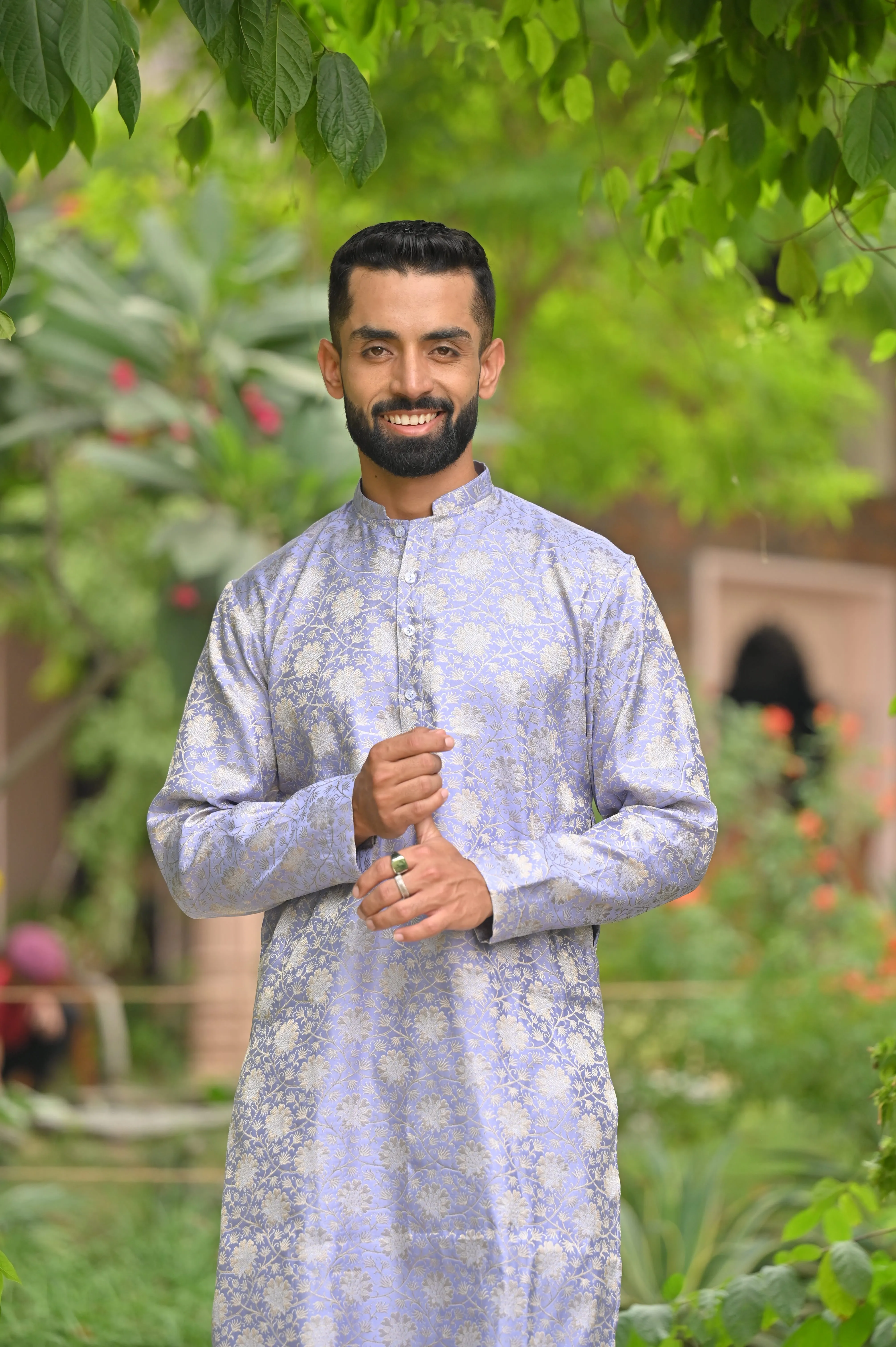 Lavender Luster Brocade Kurta Pajama