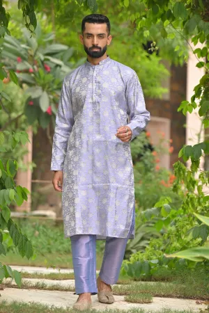 Lavender Luster Brocade Kurta Pajama