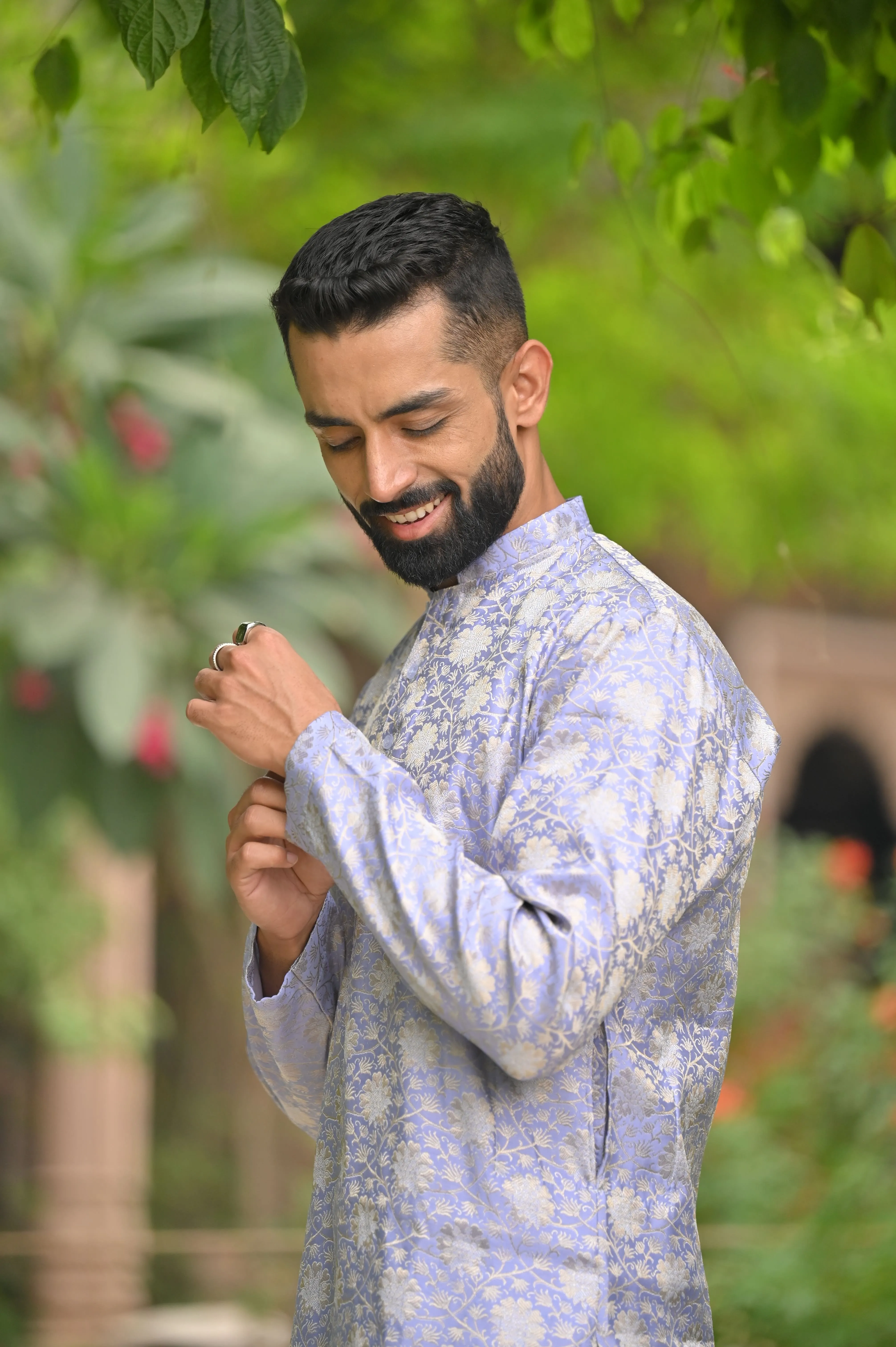 Lavender Luster Brocade Kurta Pajama