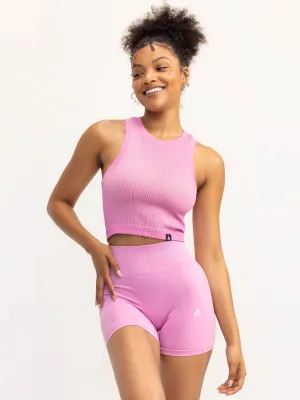 Lift 2.0 Rib Seamless Tank - Musk Pink/Tan