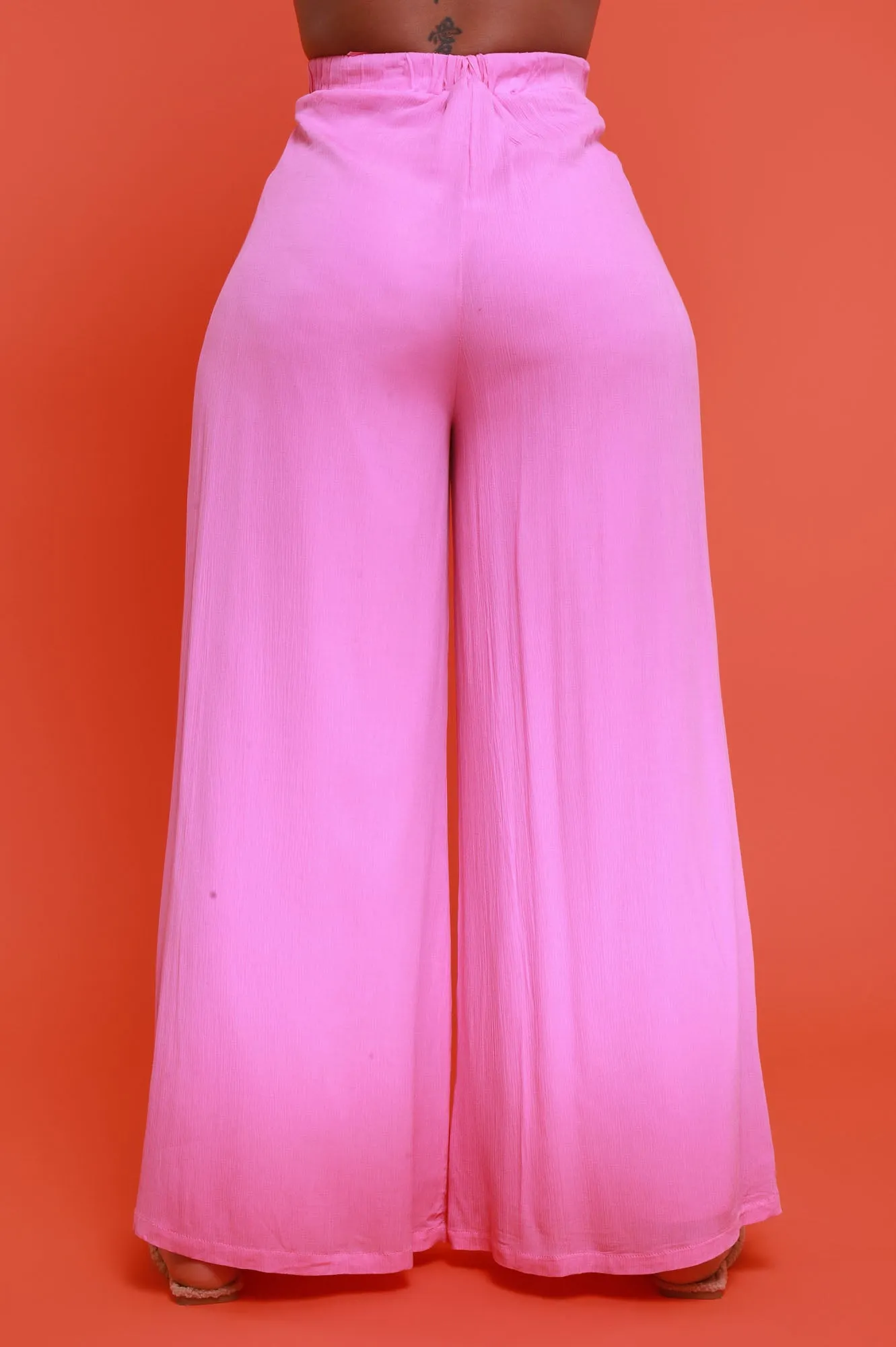 Live A Little Pleated Wide Leg Pants - Pink
