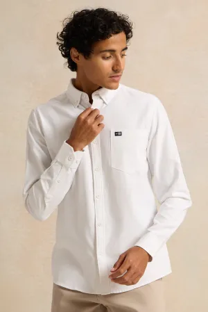 Men White Casual Shirt