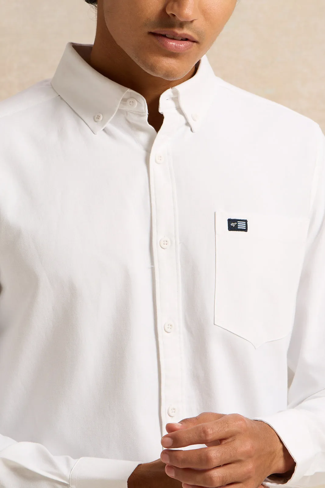 Men White Casual Shirt