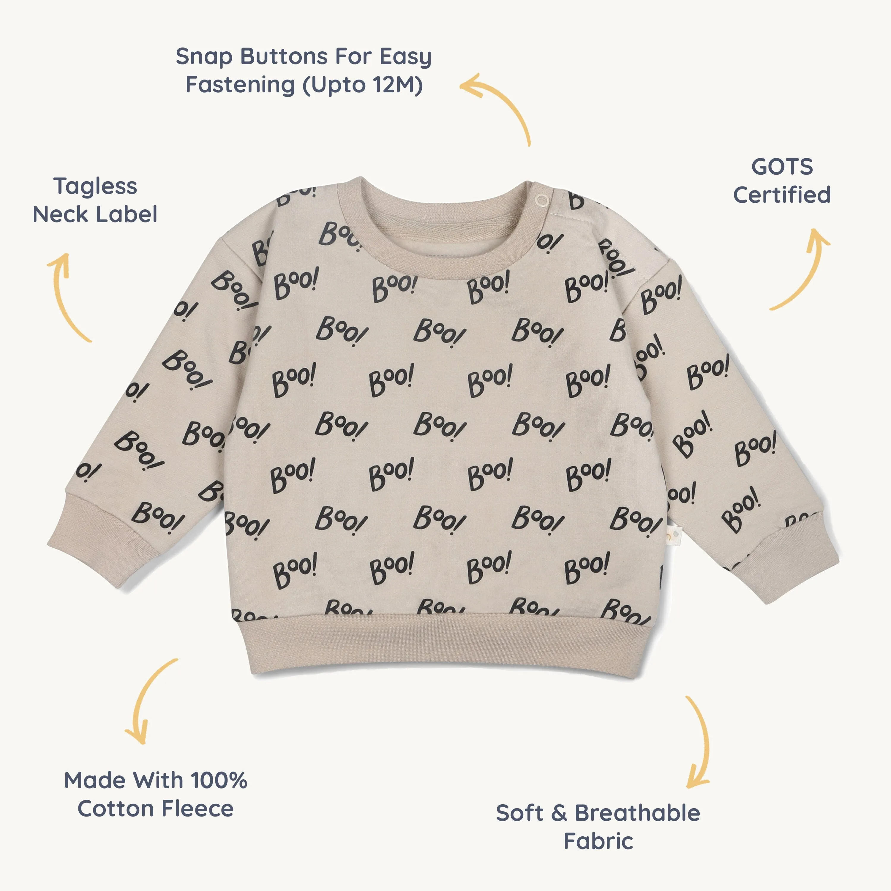 Organic Fleece Sweatshirt | Boo