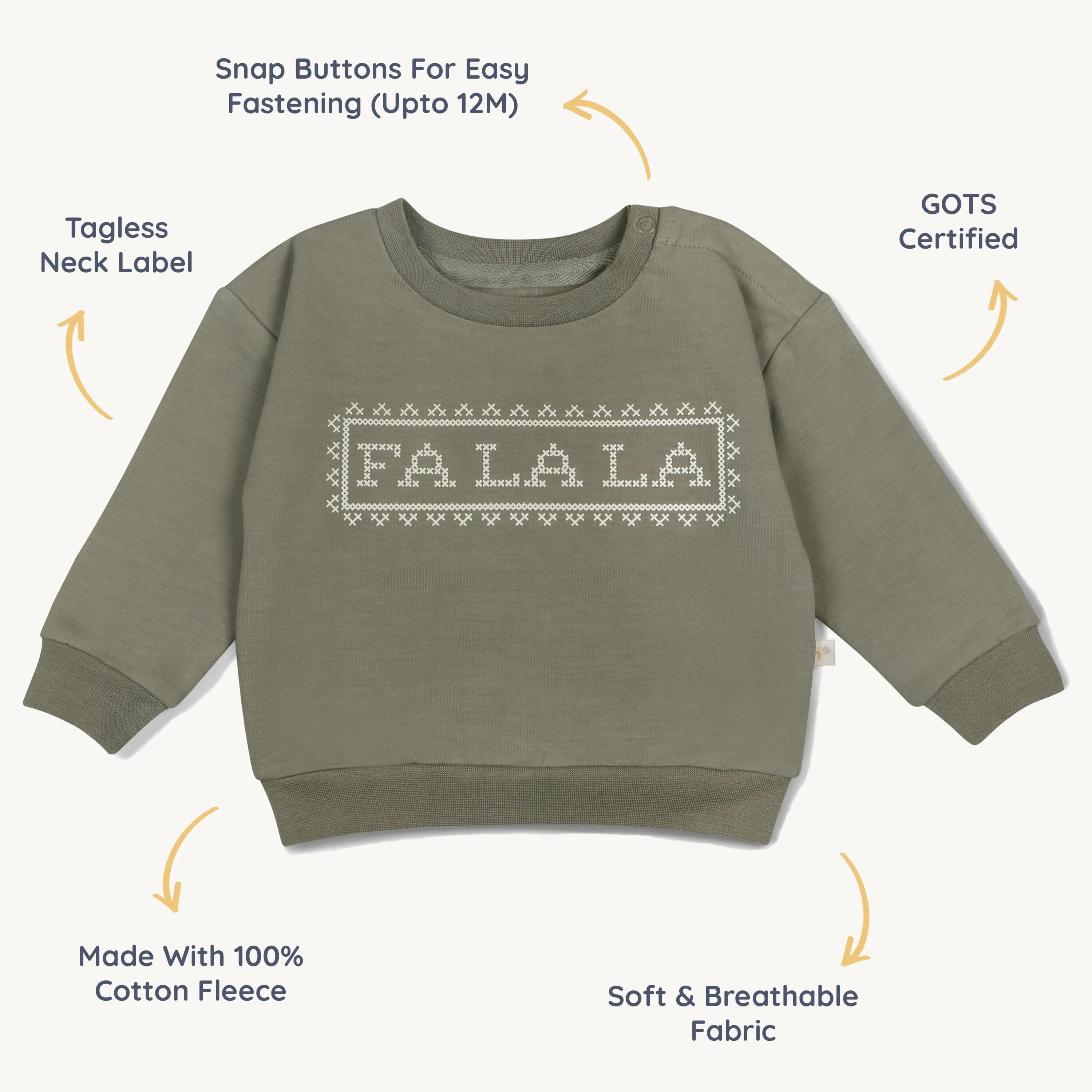 Organic Fleece Sweatshirt | Fa La La
