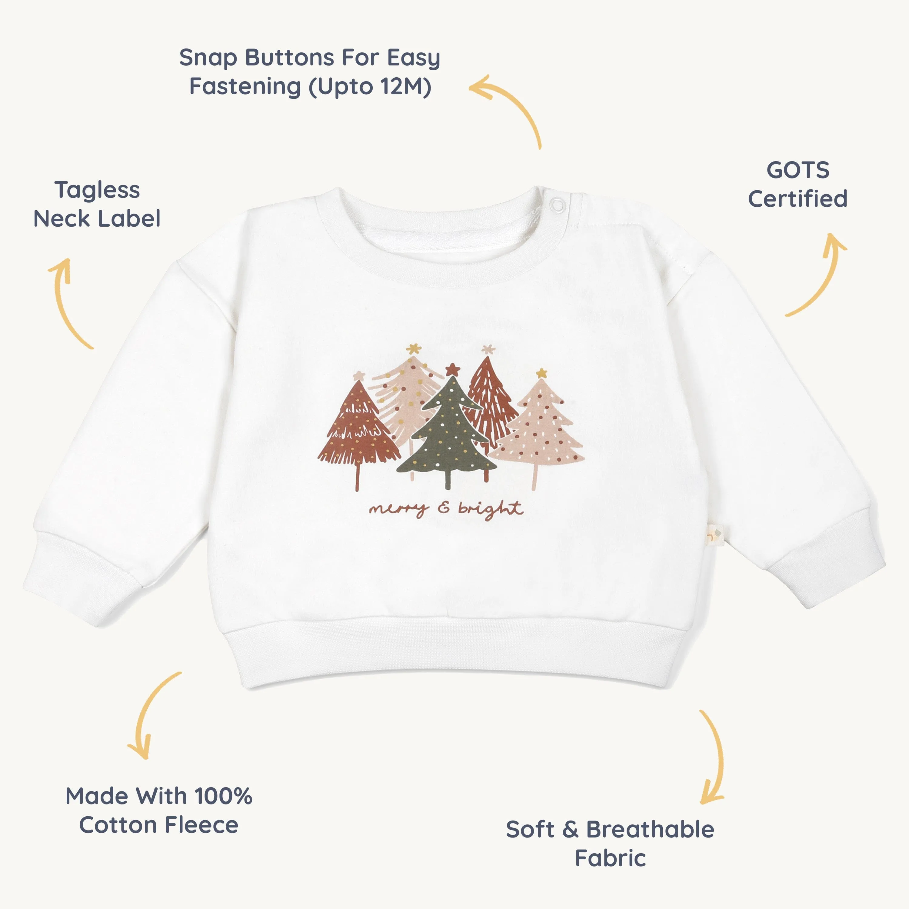 Organic Fleece Sweatshirt | Merry & Bright