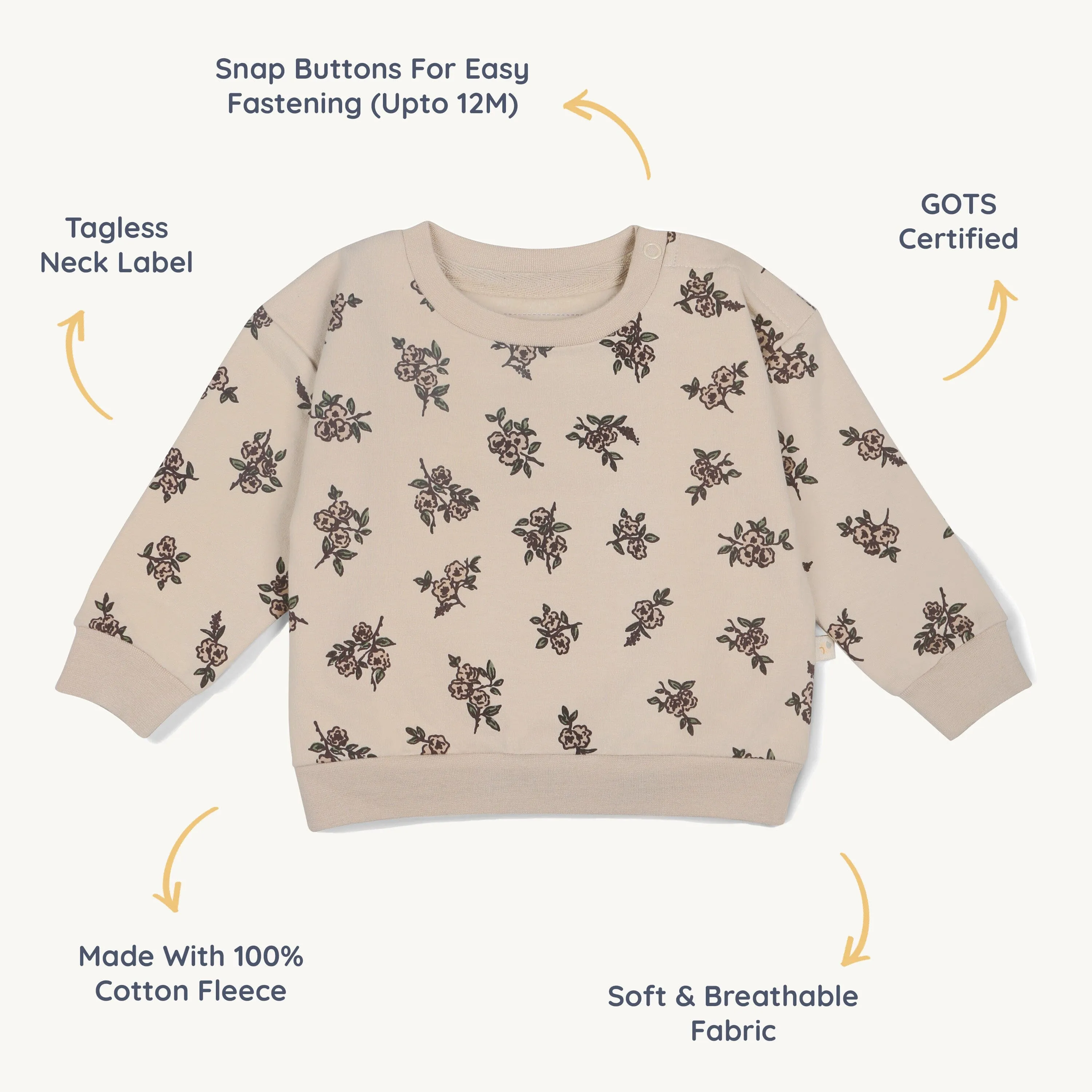 Organic Fleece Sweatshirt | Posy