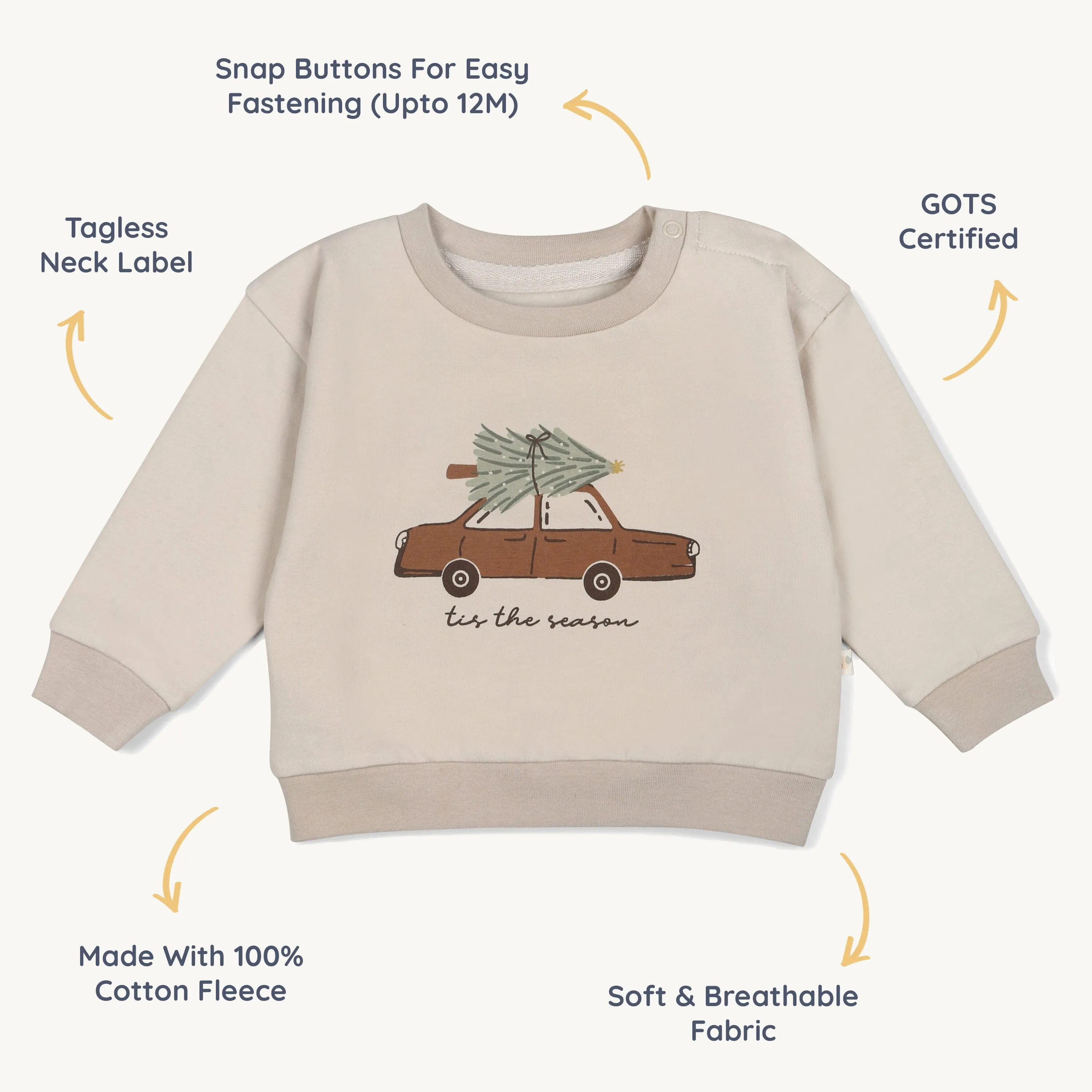 Organic Fleece Sweatshirt | Tis The Season