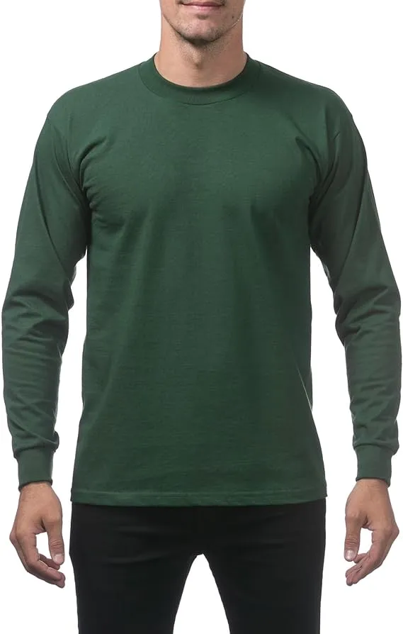 Pro Club Men's Heavyweight Cotton Long Sleeve Crew Neck T-Shirt
