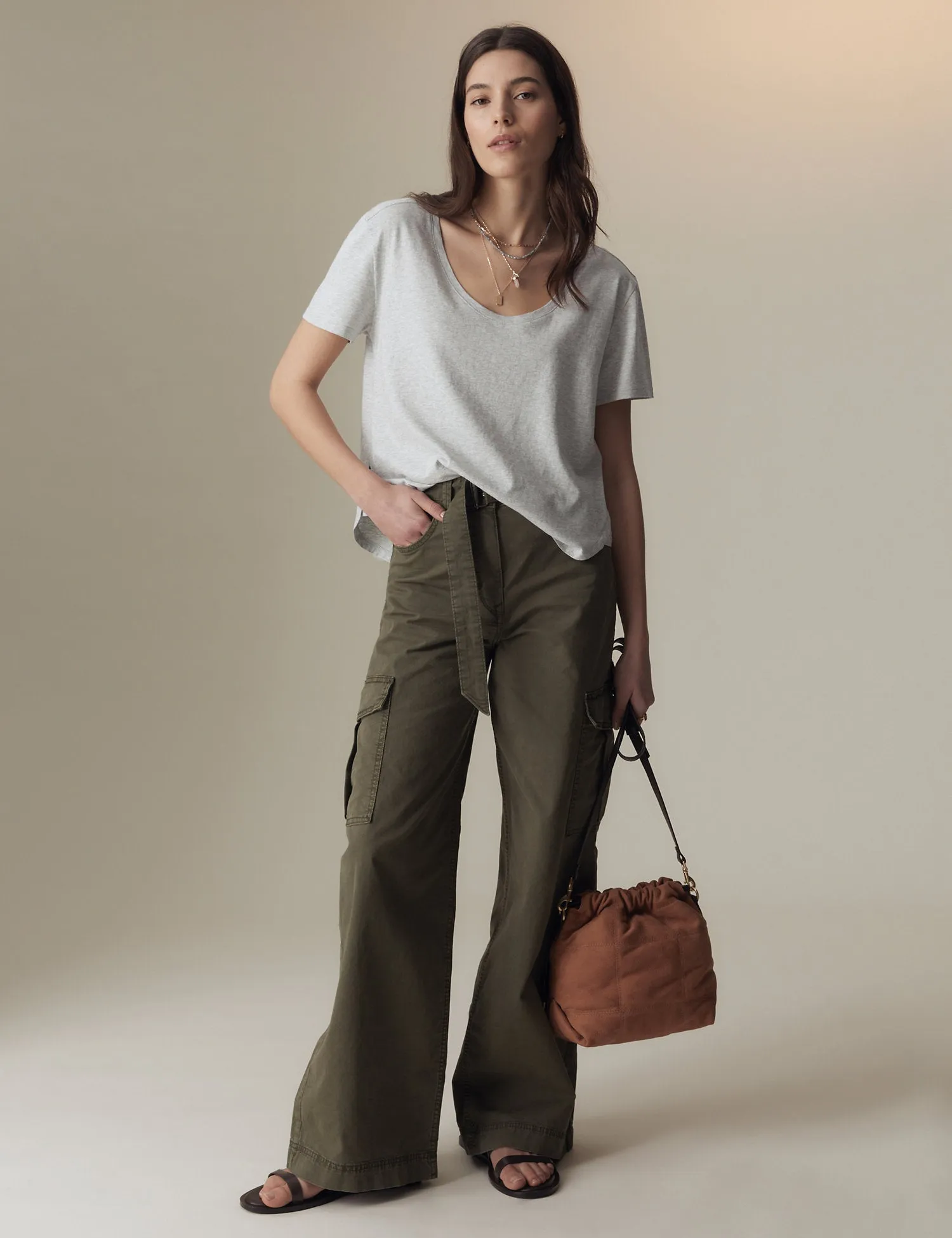 Pure Cotton Scoop Neck T-Shirt