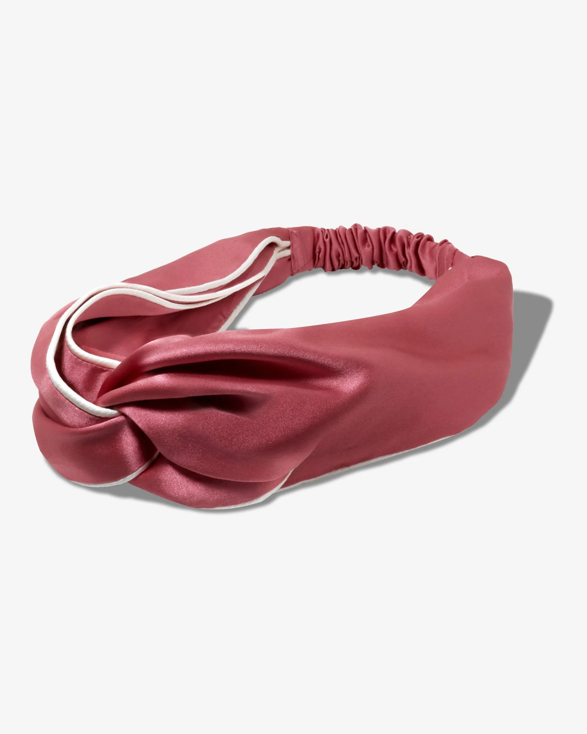 Silk Knot Twisted Headband - Dusty Mauve/Cream