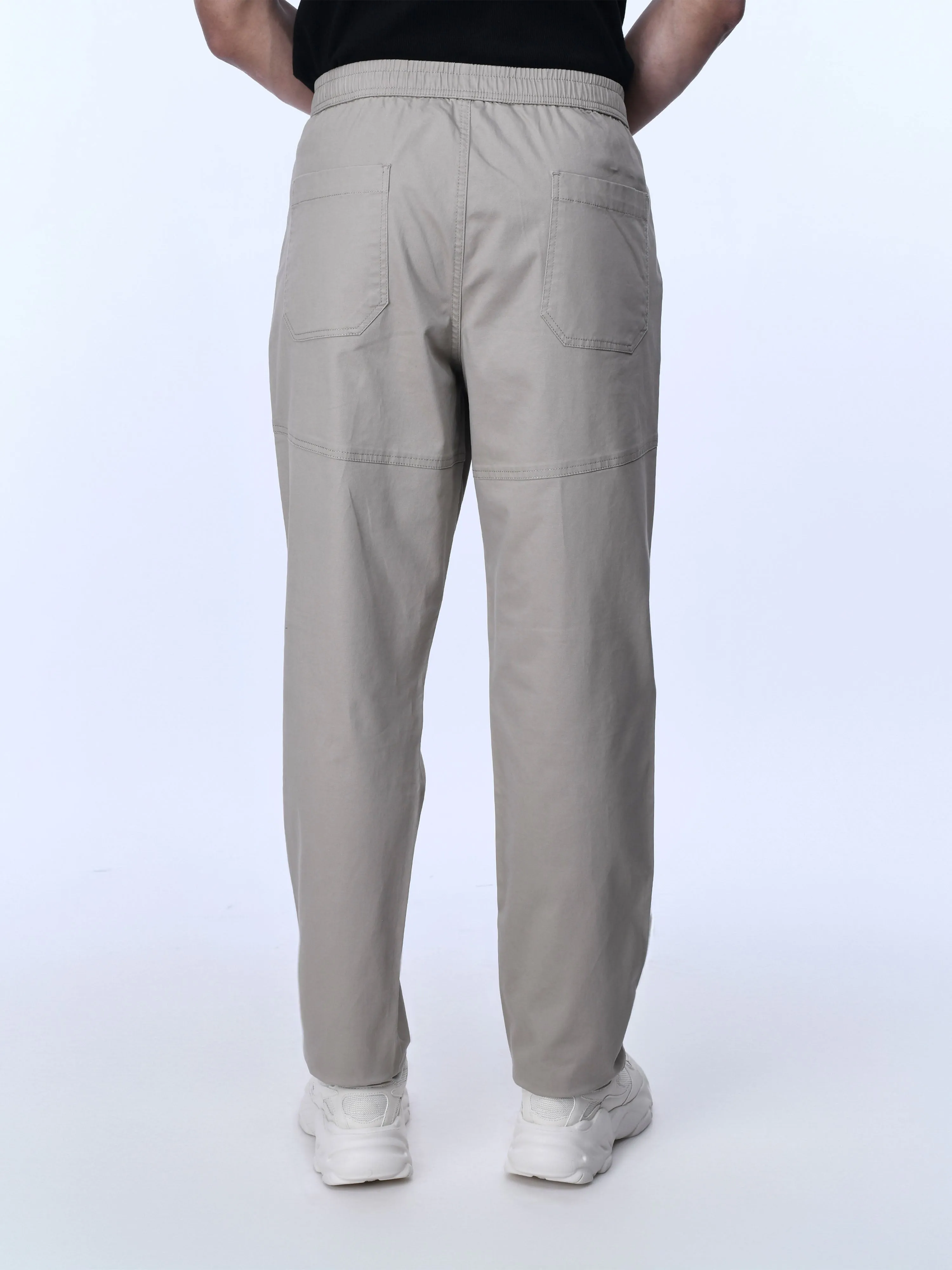 Soft Cotton Relaxed Beige Flexiwaist Pants