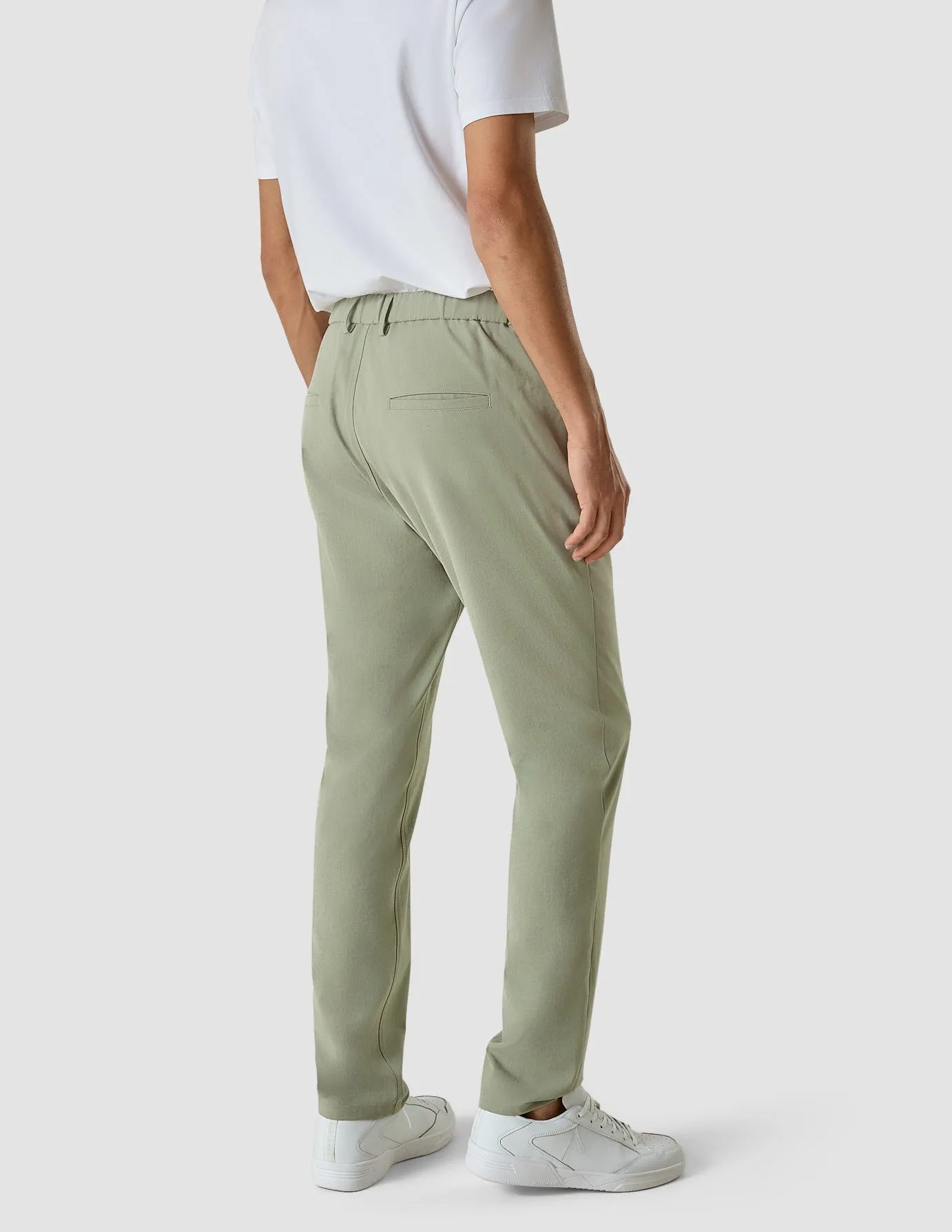 Tech Linen Elastic Pants Neutral Green