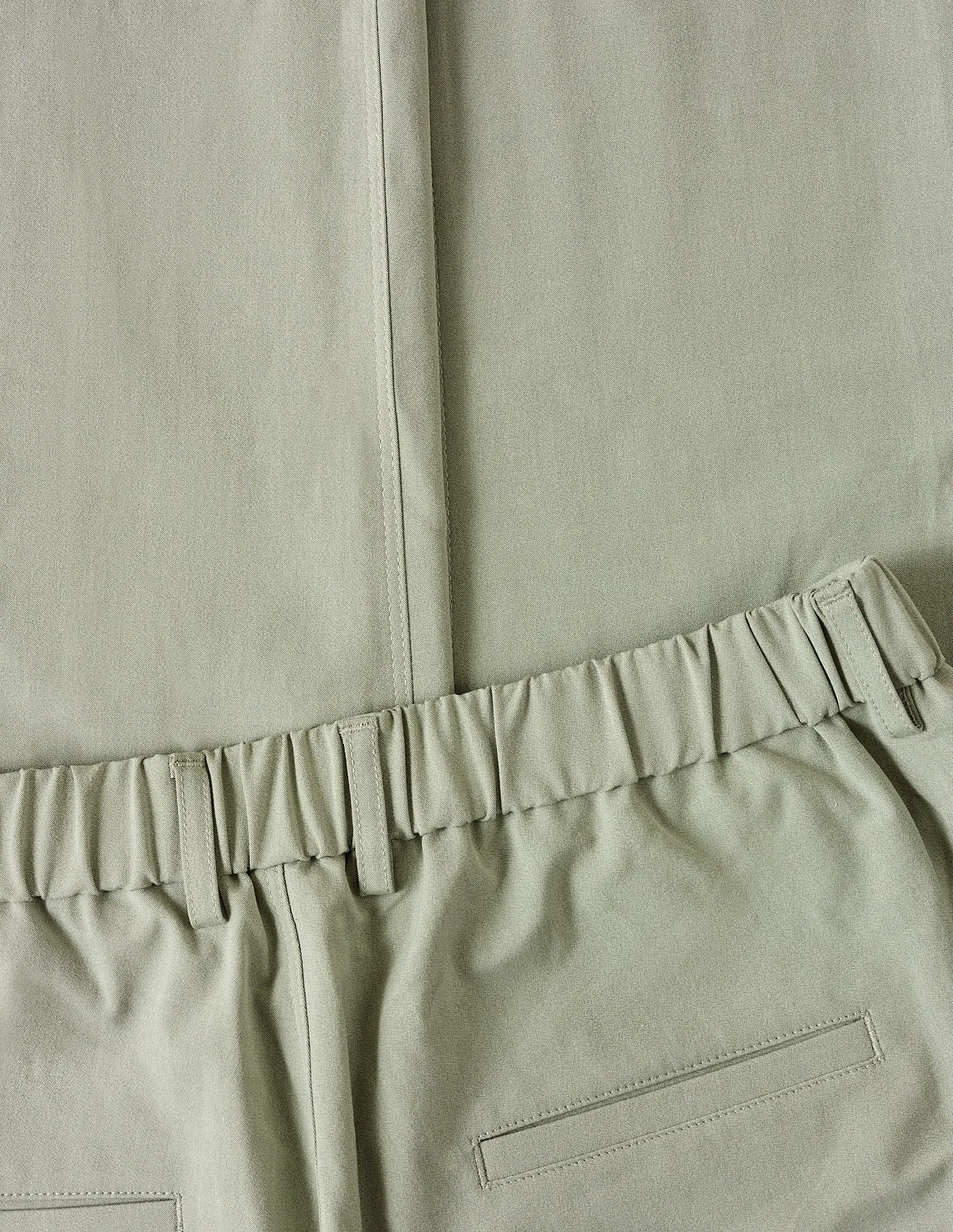 Tech Linen Elastic Pants Neutral Green