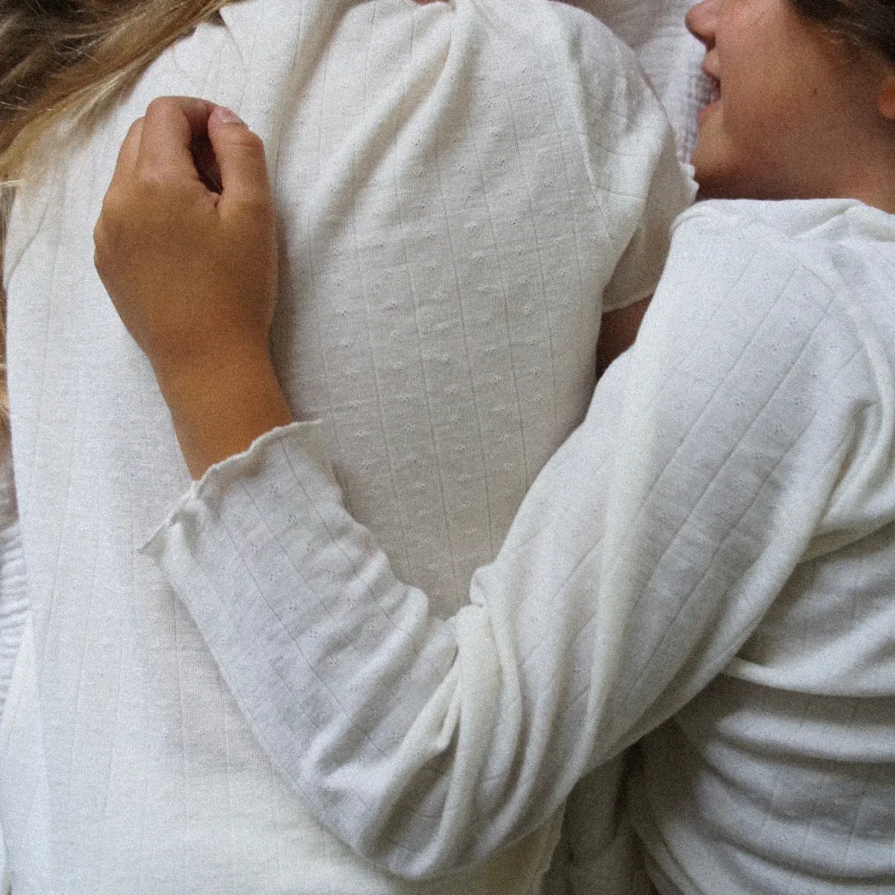 Tothemoon ☾ - Shirt - Long sleeve - Curled ends - Wool & silk - Pointelle