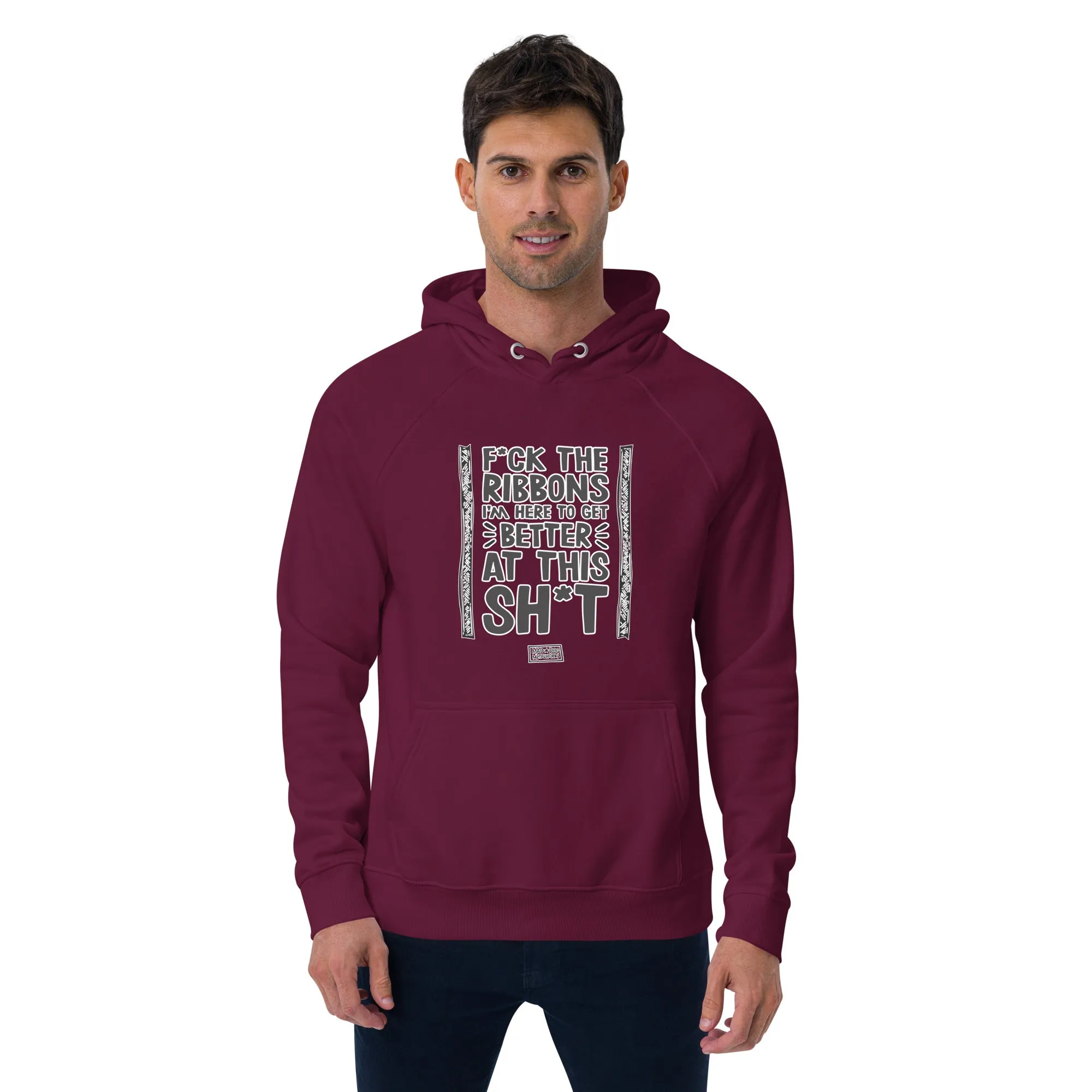 unisex eco raglan hoodie: f the ribbons