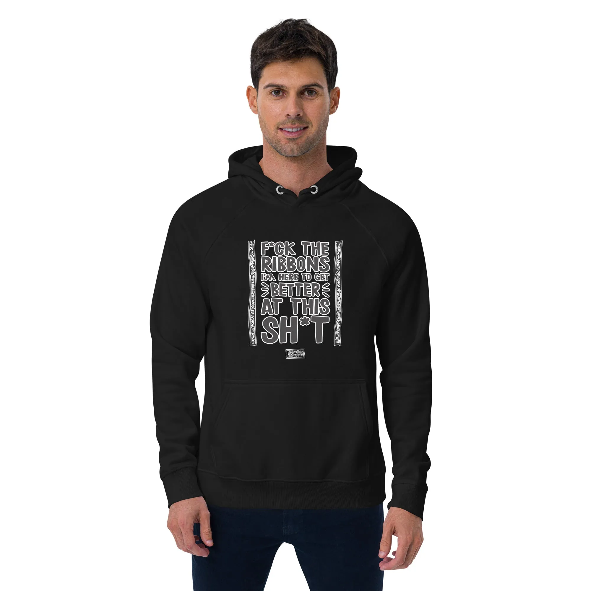 unisex eco raglan hoodie: f the ribbons