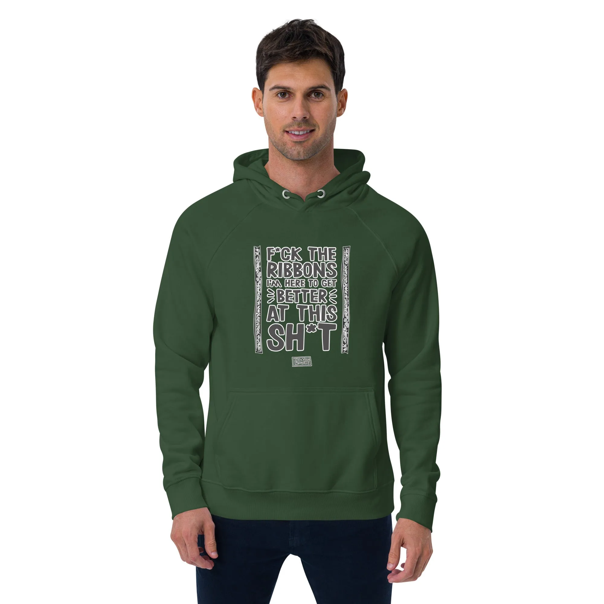 unisex eco raglan hoodie: f the ribbons
