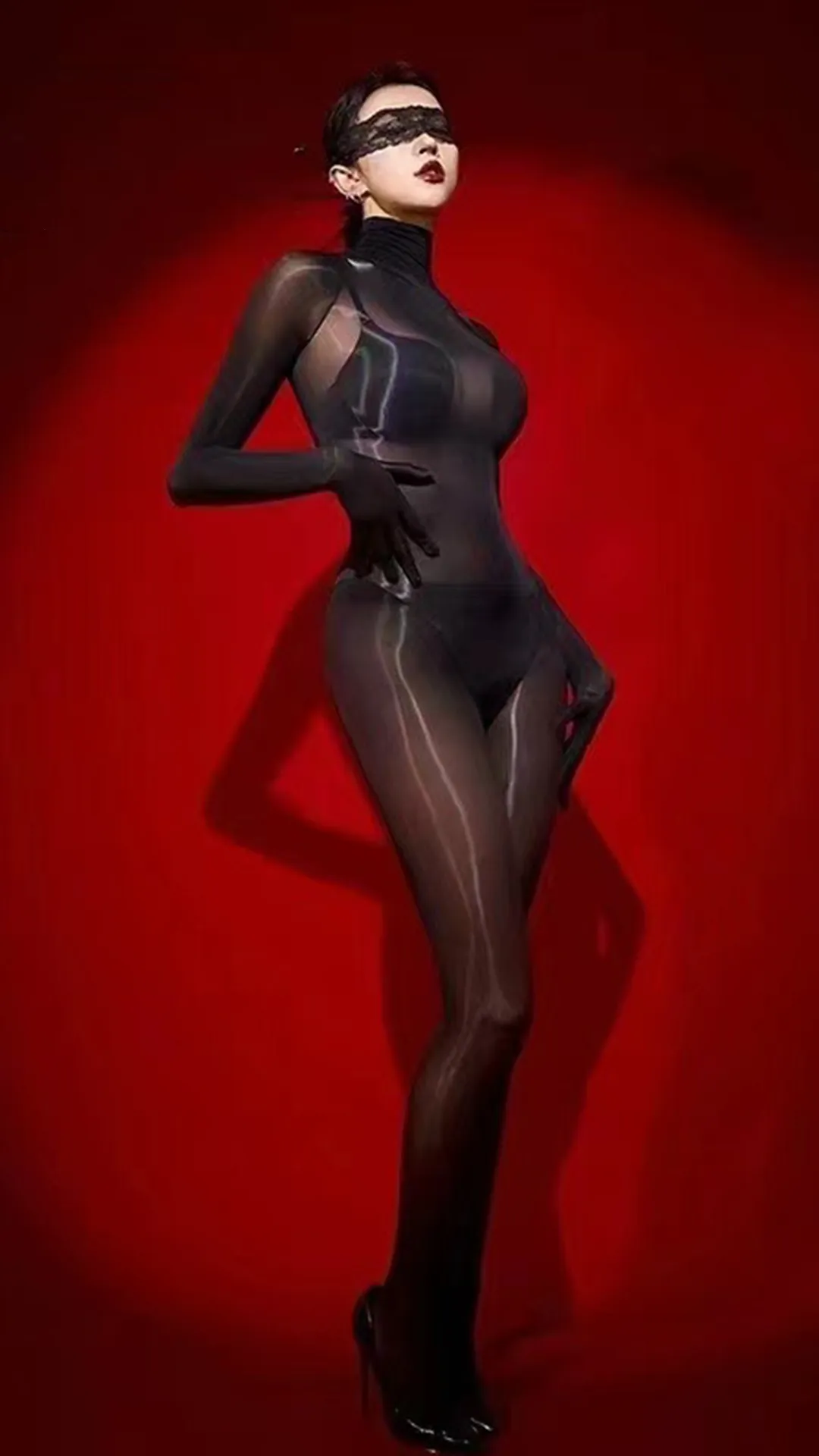 W-2002  Sex Temptation Seamless Bodysuit Tight-fitting Wrap Whole Body Tights Tights Full Body Tights Oily Shine