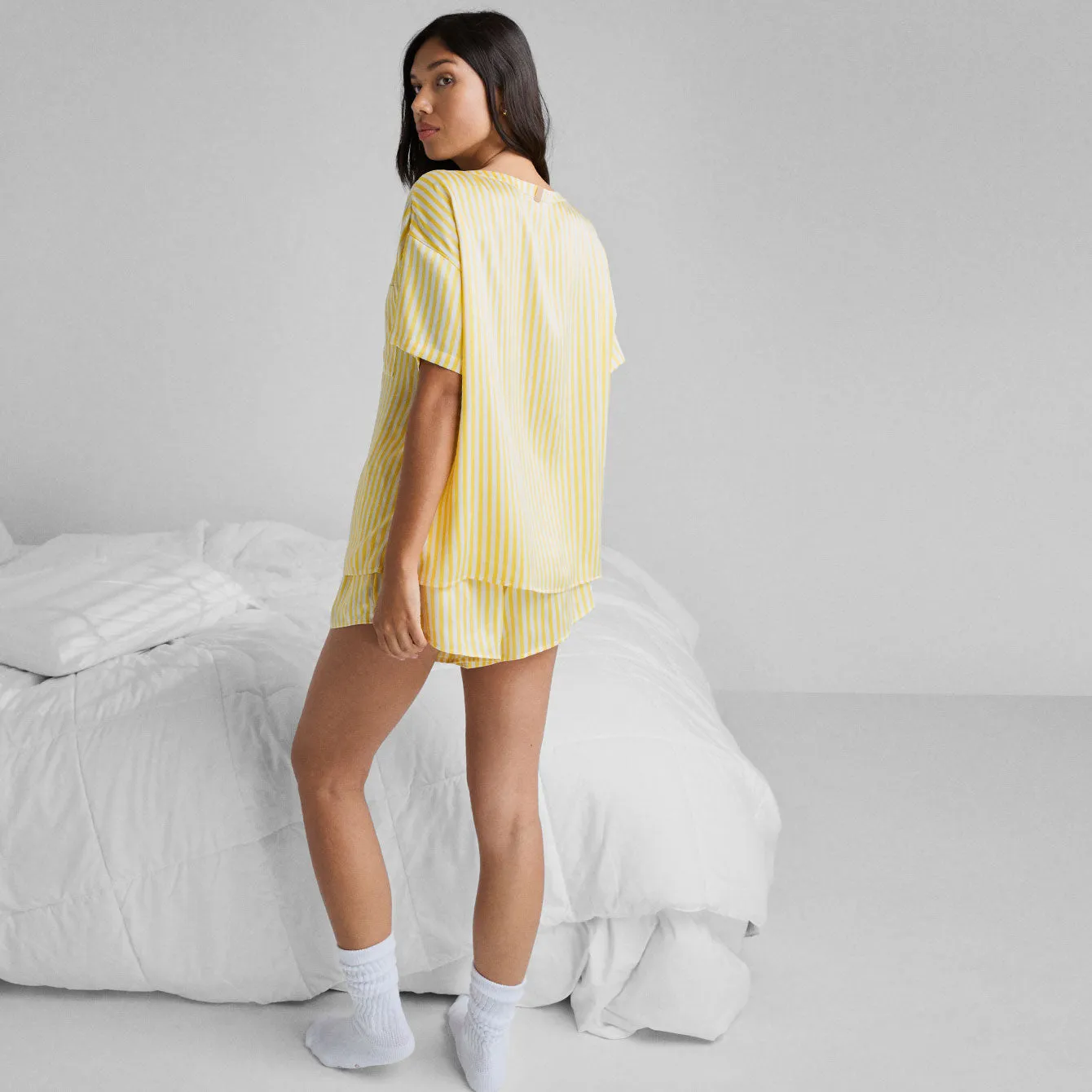 Washable Silk Tee Short Set