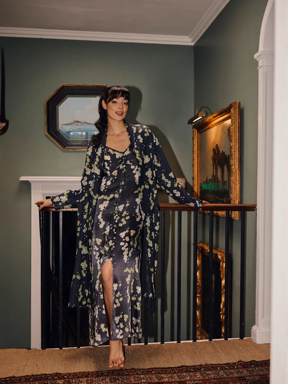 Womens Wool Silk Robe Hawthorn Collection